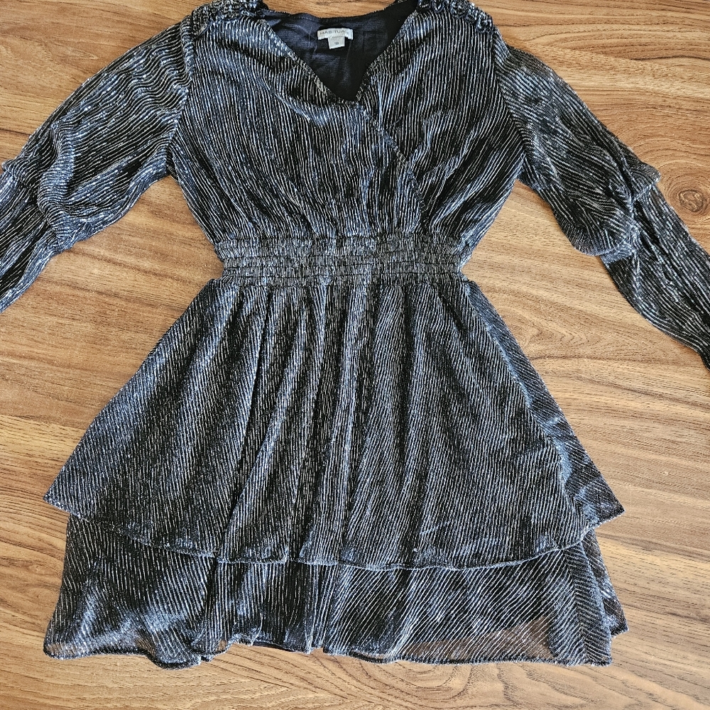 Habitual Kid- Smocked Vivienne Metallic Striped Dress Size 10 big girls NWT